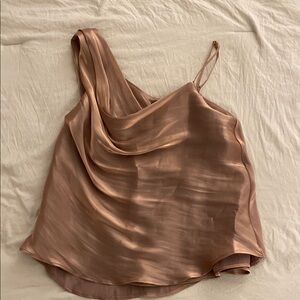 Elegant Bronze One-Shoulder Top